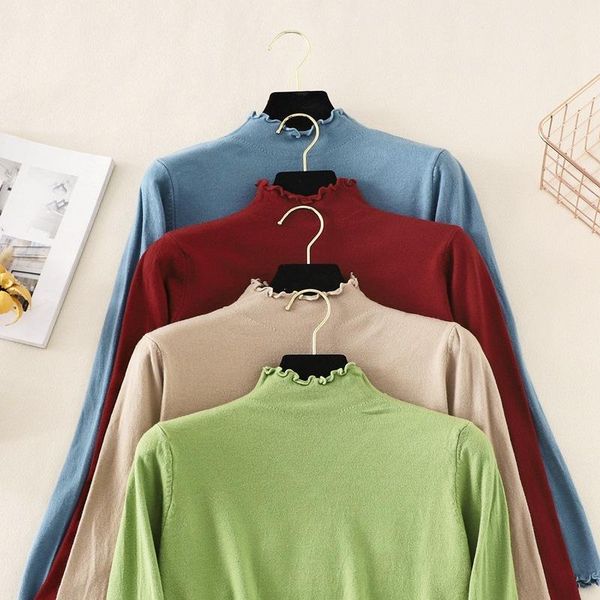 women's sweaters sweater cashmere ruffles half turtleneck slim jumper soft warm pull femme autumn winter women knitted ribbed pullover, White;black
women's sweaters sweater cashmere ruffles half turtleneck slim jumper soft warm pull femme autumn winter women knitted ribbed pullover, White;black