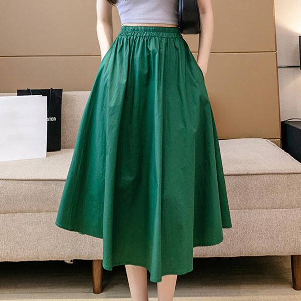 skirts casual elastic high waist midi umbrella skirt summer womens pocket korean fashion a-line female solid faldas largas, Black
skirts casual elastic high waist midi umbrella skirt summer womens pocket korean fashion a-line female solid faldas largas, Black