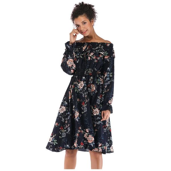 fashion ladys long sleeve word shoulder flower print wrapped chest casual loose momen 2021feb26 dresses, Black;gray
fashion ladys long sleeve word shoulder flower print wrapped chest casual loose momen 2021feb26 dresses, Black;gray
