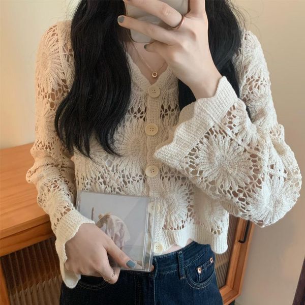 women's blouses & shirts korean 2021 elegant vintage hollow out crochet floral beige white lace women crop for cardigan
women's blouses & shirts korean 2021 elegant vintage hollow out crochet floral beige white lace women crop for cardigan