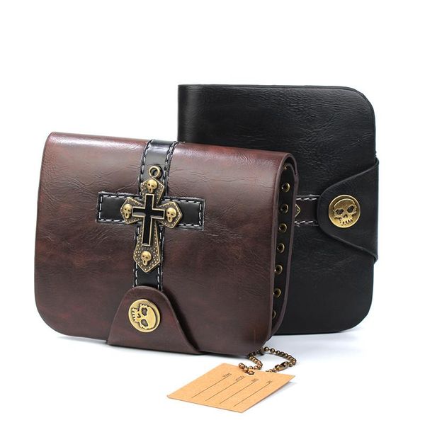 wallets men wallet punk cross skull purses vintage leather mens walles gothic short card holders carteira purse, Red;black
wallets men wallet punk cross skull purses vintage leather mens walles gothic short card holders carteira purse, Red;black