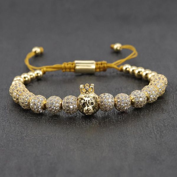 charm bracelets man bracelet cz adjustable handmade braided punk king crown lion ball beads bangles for men jewelry, Golden;silver
charm bracelets man bracelet cz adjustable handmade braided punk king crown lion ball beads bangles for men jewelry, Golden;silver