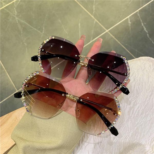 sunglasses frameless square for women golden diamonds luxury large lens non polarized fashion design shades sun glasses, White;black
sunglasses frameless square for women golden diamonds luxury large lens non polarized fashion design shades sun glasses, White;black