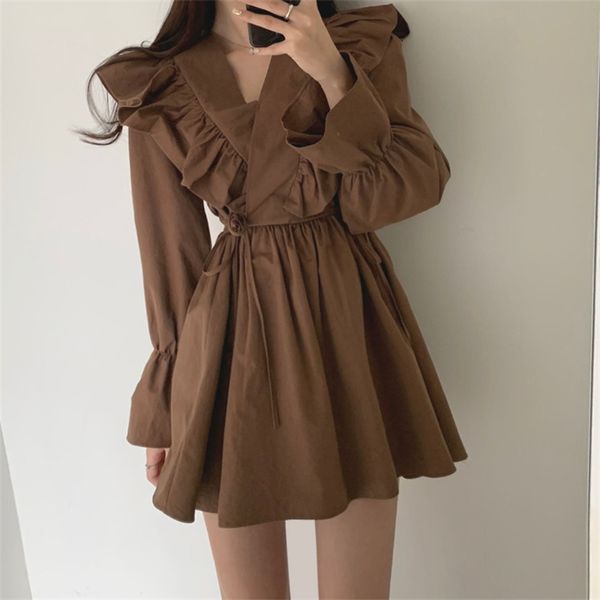 women's knits & tees ruffle patchwork vintage dress women unicolor slim waist a line white dresses v neck long sleeve korean chic
women's knits & tees ruffle patchwork vintage dress women unicolor slim waist a line white dresses v neck long sleeve korean chic