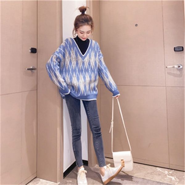 diamond fake two-piece half high neck sweater women's loose outer wear 2021 new autumn and winter lazy knit top, White;black
diamond fake two-piece half high neck sweater women's loose outer wear 2021 new autumn and winter lazy knit top, White;black