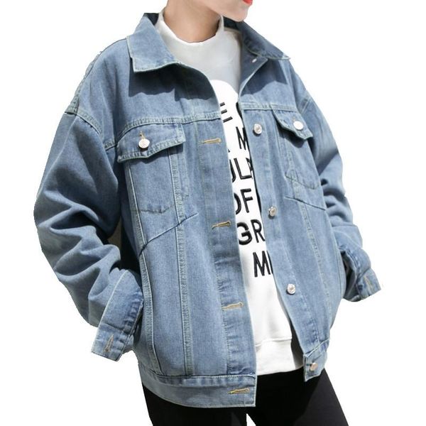 women's jackets 2021 spring women basic coat solid turn-down collar jean jacket for loose casual blue denim female outerwear, Black;brown
women's jackets 2021 spring women basic coat solid turn-down collar jean jacket for loose casual blue denim female outerwear, Black;brown