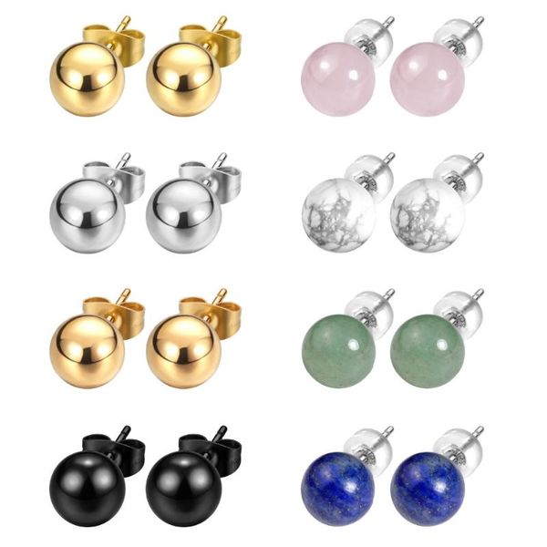 stud 6mm 8mm stainless steel ball earrings gem for women men ear piercing (8 pairs/set earring studs), Golden;silver
stud 6mm 8mm stainless steel ball earrings gem for women men ear piercing (8 pairs/set earring studs), Golden;silver