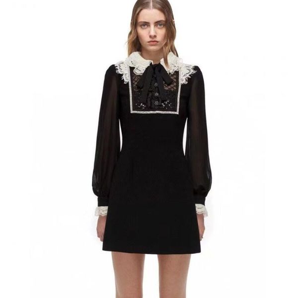 casual dresses 2021 diamond mesh sequin lace doll collar long sleeve women black dress, Black;gray
casual dresses 2021 diamond mesh sequin lace doll collar long sleeve women black dress, Black;gray