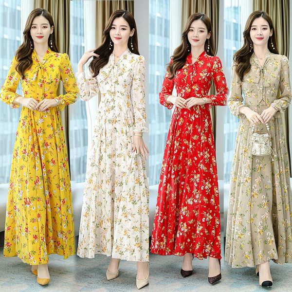 autumn v-neck long sleeved dress elegant flower large size dresses for women clothes apricot yellow white red casual, Black;gray
autumn v-neck long sleeved dress elegant flower large size dresses for women clothes apricot yellow white red casual, Black;gray