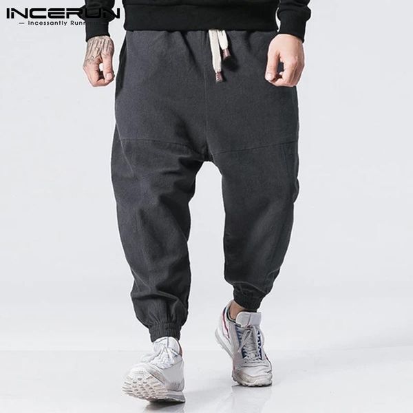 men's pants incerun stylish style harem pantalons elastic waist casual streetwear wear loose comfortable trousers s-5xl 2021, Black
men's pants incerun stylish style harem pantalons elastic waist casual streetwear wear loose comfortable trousers s-5xl 2021, Black