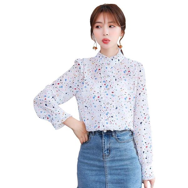 women's blouses & shirts 2021 spring autumn women long sleeve shirt korean sweet colourful print floral chiffon casual, White
women's blouses & shirts 2021 spring autumn women long sleeve shirt korean sweet colourful print floral chiffon casual, White
