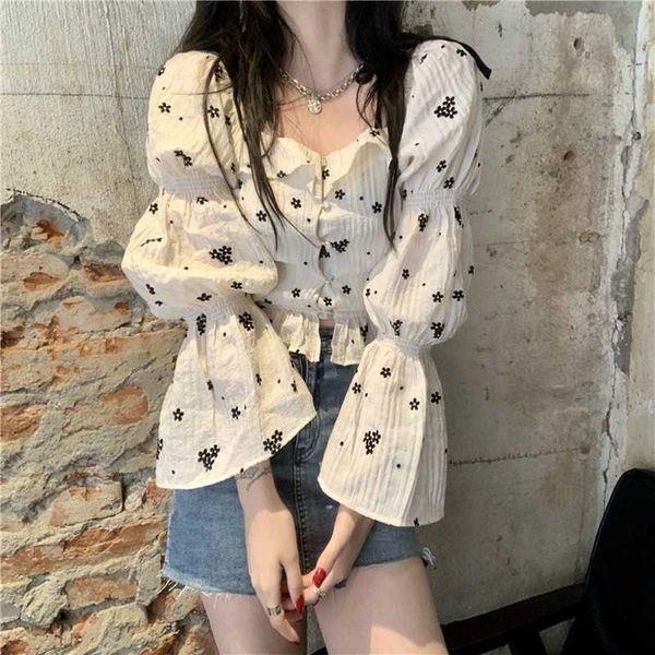 korean chic slim vintage square neck flare sleeve blouse women floral long sleeve print blusas mujer gentle fashion spring 210610, White
korean chic slim vintage square neck flare sleeve blouse women floral long sleeve print blusas mujer gentle fashion spring 210610, White