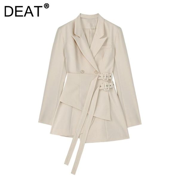 women's suits & blazers deat woman blazer solid with belt double button office lady style hole slim full sleeve notched 2021 summer fas, White;black
women's suits & blazers deat woman blazer solid with belt double button office lady style hole slim full sleeve notched 2021 summer fas, White;black