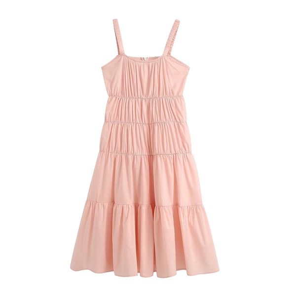women chic fashion pink ruffles pleated midi dress vintage back zipper spaghetti strap dresses girls chic vestidos 210520, Black;gray
women chic fashion pink ruffles pleated midi dress vintage back zipper spaghetti strap dresses girls chic vestidos 210520, Black;gray