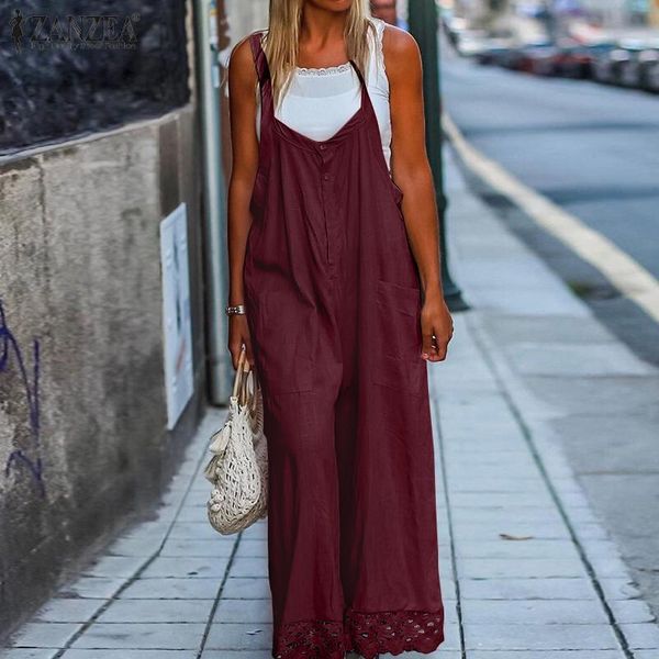 women's jumpsuits & rompers zanzea summer women casual straps wide leg pants playsuits loose lace crochet overalls plus size suspenders, Black;white
women's jumpsuits & rompers zanzea summer women casual straps wide leg pants playsuits loose lace crochet overalls plus size suspenders, Black;white