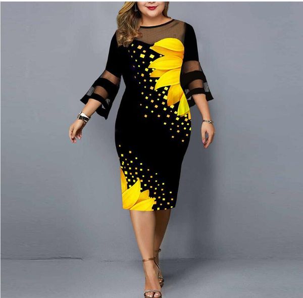 plus size dresses women dress 2021 autumn elegant floral printed party ladies mesh patchwork casual clothing 4xl 5xl, Black
plus size dresses women dress 2021 autumn elegant floral printed party ladies mesh patchwork casual clothing 4xl 5xl, Black