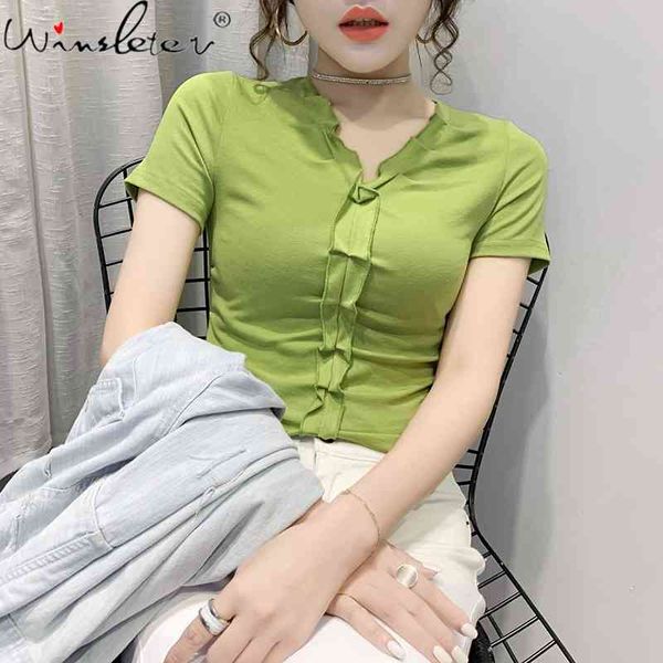women's t-shirt summer cotton ruffles women tshirt korean style slim casual shirt v-neck friends mujer camisetas short sleeve, White
women's t-shirt summer cotton ruffles women tshirt korean style slim casual shirt v-neck friends mujer camisetas short sleeve, White