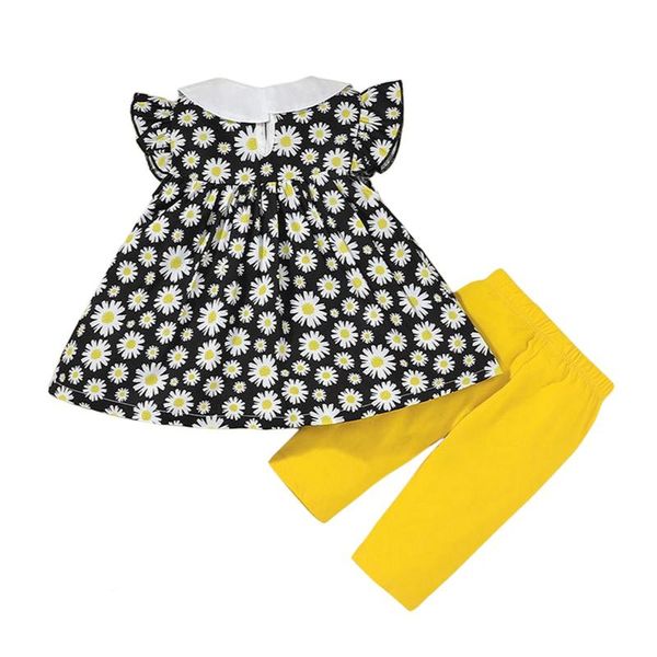clothing sets cute girls casual two-piece clothes set floral printed pattern ruffled collar and solid color pants summer, White
clothing sets cute girls casual two-piece clothes set floral printed pattern ruffled collar and solid color pants summer, White