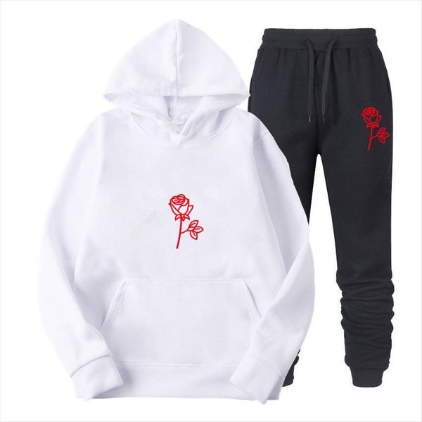 fashion brand set fleece mens tracksuit hoodies pants thick warm red rose sportswear suits male sweatsuit autumn winter sudadera, Gray 
fashion brand set fleece mens tracksuit hoodies pants thick warm red rose sportswear suits male sweatsuit autumn winter sudadera, Gray