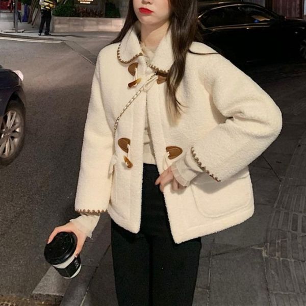 women's jackets lamb wool coat female autumn 2021 korean style temperament small man versatile age reducing long sleeved cotton clothes, Black;brown
women's jackets lamb wool coat female autumn 2021 korean style temperament small man versatile age reducing long sleeved cotton clothes, Black;brown