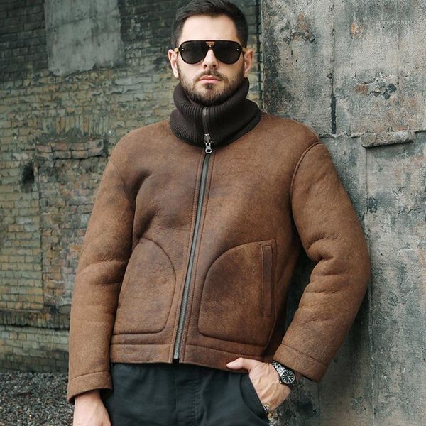 mens brown shearling jacket lapel leather thicken fur casual wool coat short winter coats men's & faux, Black
mens brown shearling jacket lapel leather thicken fur casual wool coat short winter coats men's & faux, Black