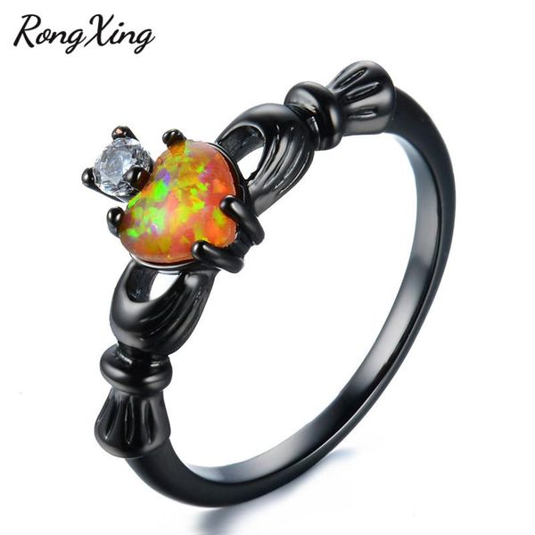 wedding rings rongxing women romantic heart orange fire opal irish claddagh ring fashion engagement vintage black gold filled cz rb0565, Slivery;golden
wedding rings rongxing women romantic heart orange fire opal irish claddagh ring fashion engagement vintage black gold filled cz rb0565, Slivery;golden