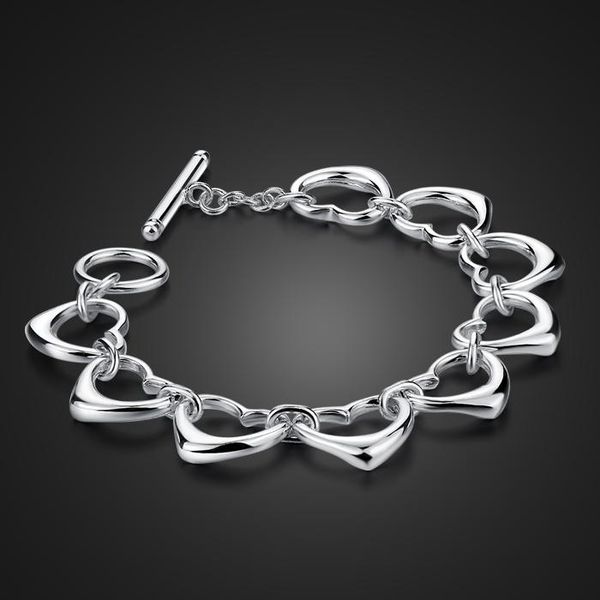 the fashion silver bracelet female ornament melting and lovely style heart-shaped design 19 cm in length link, chain, Black
the fashion silver bracelet female ornament melting and lovely style heart-shaped design 19 cm in length link, chain, Black