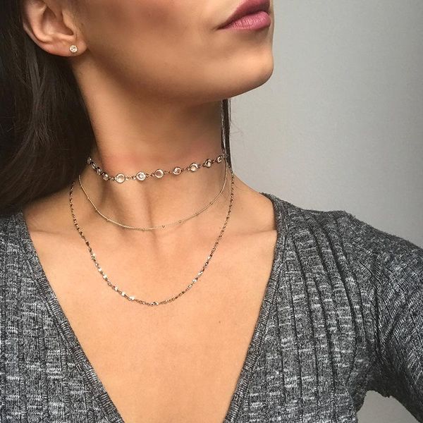 chains multilayered alloy acrylic crystal necklace for women fashion beads gold color choker necklaces exquisite jewelry gift, Silver
chains multilayered alloy acrylic crystal necklace for women fashion beads gold color choker necklaces exquisite jewelry gift, Silver