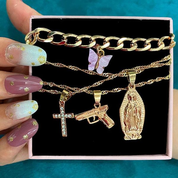 chains retro multilayer maria cross twisted chain pendant necklaces for woman pink acrylic butterfly metal choker necklace jewelry gift, Silver
chains retro multilayer maria cross twisted chain pendant necklaces for woman pink acrylic butterfly metal choker necklace jewelry gift, Silver