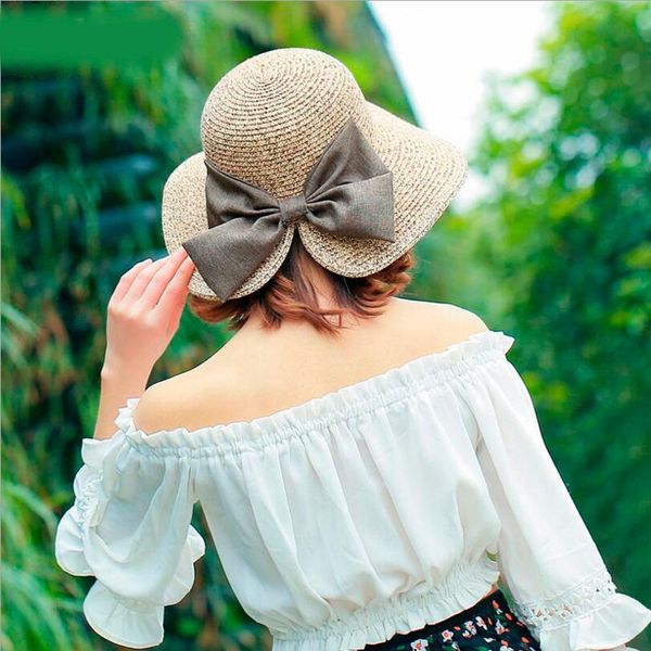 wide brim hats women's sun hat big bow floppy summer for women beach panama straw protection visor femme cap, Blue;gray
wide brim hats women's sun hat big bow floppy summer for women beach panama straw protection visor femme cap, Blue;gray