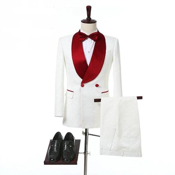 men's suits & blazers ivory double breasted wedding dress groom red shawl lapel two piece set custom formal suit (jacket + pant, White;black
men's suits & blazers ivory double breasted wedding dress groom red shawl lapel two piece set custom formal suit (jacket + pant, White;black