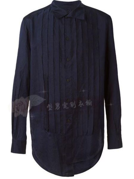 s-6xl the design asymmetrical shirt size men's fashion long sleeve jacket casual shirts, White;black 
s-6xl the design asymmetrical shirt size men's fashion long sleeve jacket casual shirts, White;black