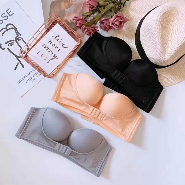 bras qq sugar bra without shoulder belt underwear female invisible anti slip small chest thickened gathered up front buckle, Red;black
bras qq sugar bra without shoulder belt underwear female invisible anti slip small chest thickened gathered up front buckle, Red;black