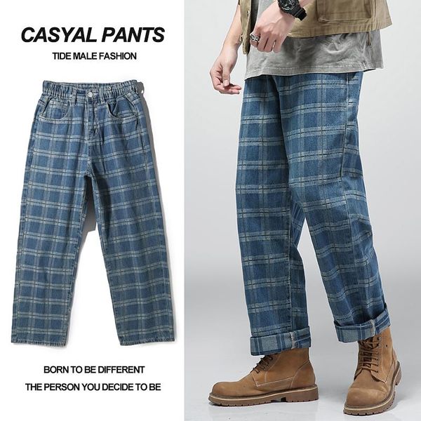 men's jeans teen trendy brand loose high street hip-hop straight-leg pants fashion casual harem wide-leg, Blue
men's jeans teen trendy brand loose high street hip-hop straight-leg pants fashion casual harem wide-leg, Blue