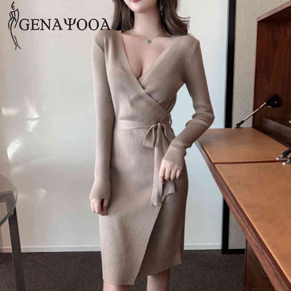 genayooa solid women lace up v neck knitted dresses autumn winter midi dress long sleeves bodycon slim vestidos 210417, Black;gray
genayooa solid women lace up v neck knitted dresses autumn winter midi dress long sleeves bodycon slim vestidos 210417, Black;gray