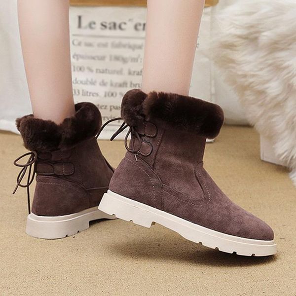 boots 2021 winter women's keep warm cotton ankle short plush solid color flock back lace up footwear ladies casual vintage shoes, Black
boots 2021 winter women's keep warm cotton ankle short plush solid color flock back lace up footwear ladies casual vintage shoes, Black