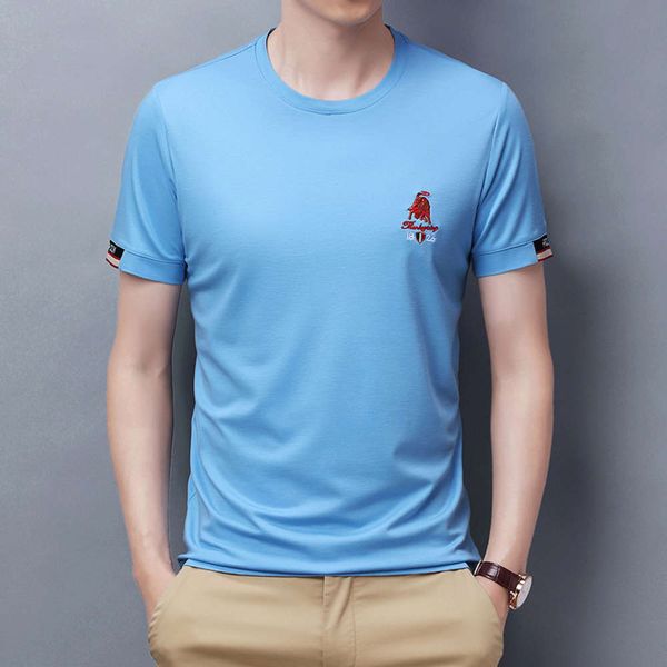 short sleeve t-shirt men's solid color embroidered loose round neck youth korean leisure half, White;black
short sleeve t-shirt men's solid color embroidered loose round neck youth korean leisure half, White;black