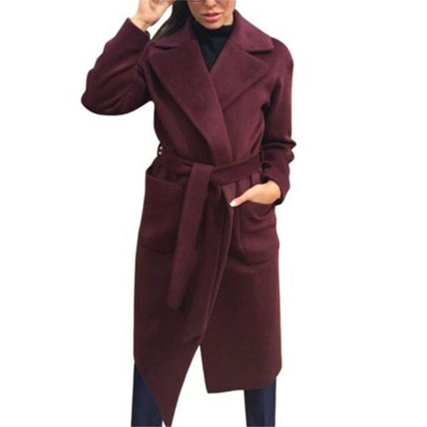 women's wool & blends yiciya jackets for winter coats medium-long belt coat turn-down collar solid color pockets parka, Black
women's wool & blends yiciya jackets for winter coats medium-long belt coat turn-down collar solid color pockets parka, Black