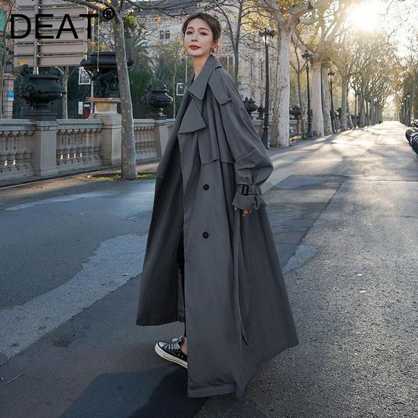 women's trench coats deat woman coat khaki loose lapel long sleeve split back with sashes casual style 2021 korean autumn fashion 15xm4, Tan;black
women's trench coats deat woman coat khaki loose lapel long sleeve split back with sashes casual style 2021 korean autumn fashion 15xm4, Tan;black