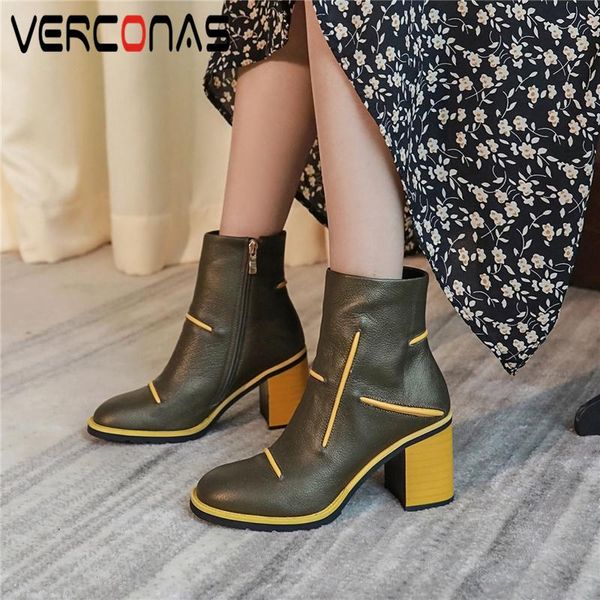 boots verconas woman ankle autumn winter 2021 genuine leather fashion concsie side zipper mixed colors short, Black
boots verconas woman ankle autumn winter 2021 genuine leather fashion concsie side zipper mixed colors short, Black