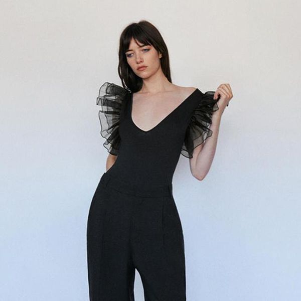 elina v neck jumpsuits women fashion cascading black jumpsuit elegant perspective organza female ladies gc women's & rompers, Black;white
elina v neck jumpsuits women fashion cascading black jumpsuit elegant perspective organza female ladies gc women's & rompers, Black;white