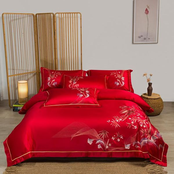 chinoiserie chic bamboo embroidery white gray bedding set satin silk cotton duvet cover flat or fitted bed sheet pillowcases sets
chinoiserie chic bamboo embroidery white gray bedding set satin silk cotton duvet cover flat or fitted bed sheet pillowcases sets