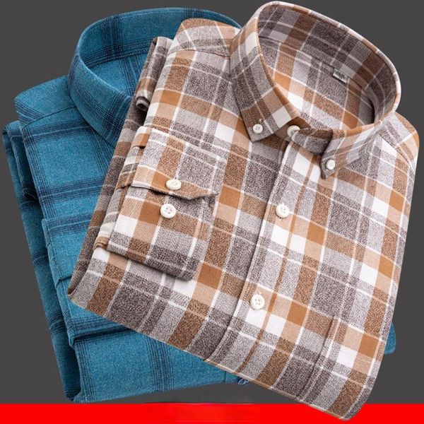 men's casual shirts camisas para hombre 2021 autumn clothes cotton brushed plaid slim long-sleeved shirt, White;black
men's casual shirts camisas para hombre 2021 autumn clothes cotton brushed plaid slim long-sleeved shirt, White;black