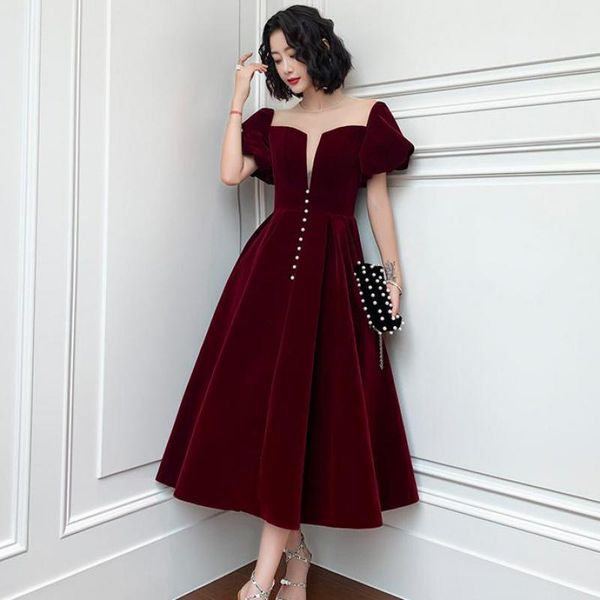 ethnic clothing pearl button mesh-velour patchwork cheongsam burgundy puff sleeve prom party dress gown perspective back qipao vestidos, Red
ethnic clothing pearl button mesh-velour patchwork cheongsam burgundy puff sleeve prom party dress gown perspective back qipao vestidos, Red