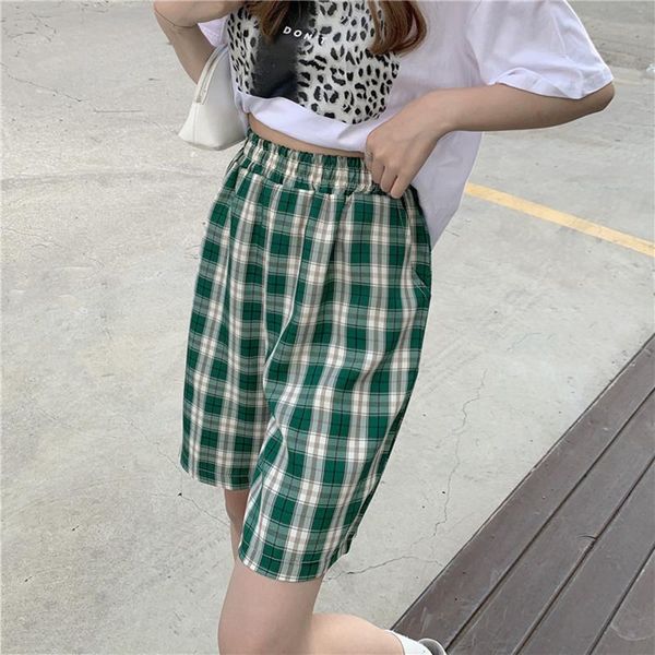 women's shorts alien kitty 2021 summer ladies plaid elastic waist casual chic fashion all-match loose thin minimalist classic, White;black
women's shorts alien kitty 2021 summer ladies plaid elastic waist casual chic fashion all-match loose thin minimalist classic, White;black