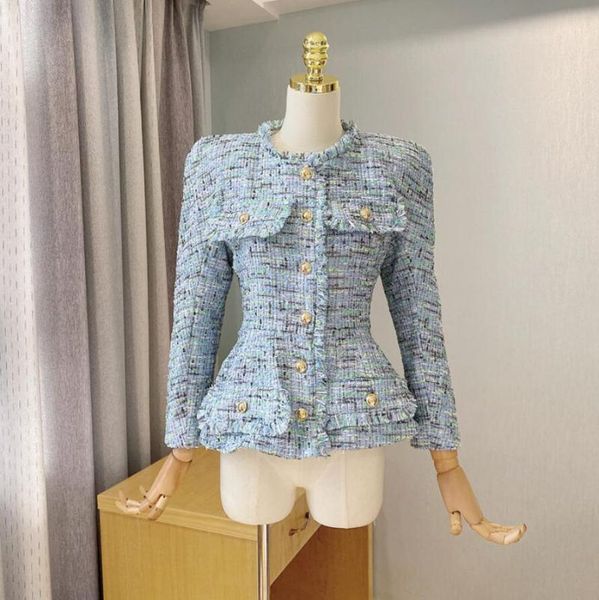autumn fashion women tweed jacket with shoulder pad flower bud hem lady single-breasted slim plaid coats s389 women's jackets, Black;brown
autumn fashion women tweed jacket with shoulder pad flower bud hem lady single-breasted slim plaid coats s389 women's jackets, Black;brown