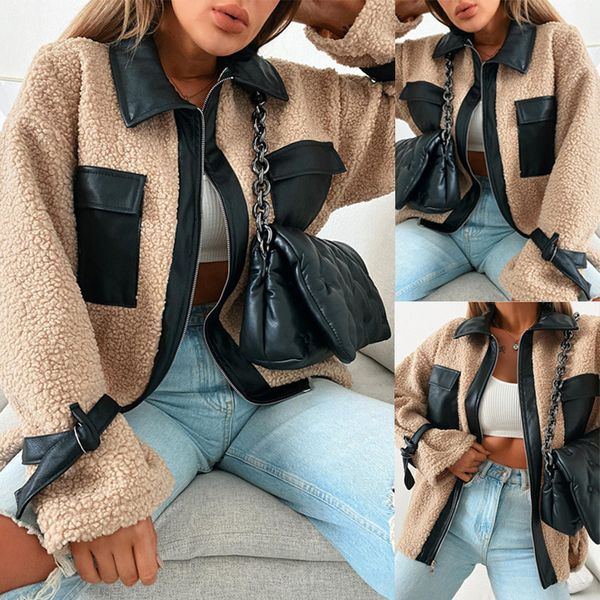 women's jackets warm winter of female fall plutonium leather that sews long coats from the glove zipper, Black;brown
women's jackets warm winter of female fall plutonium leather that sews long coats from the glove zipper, Black;brown