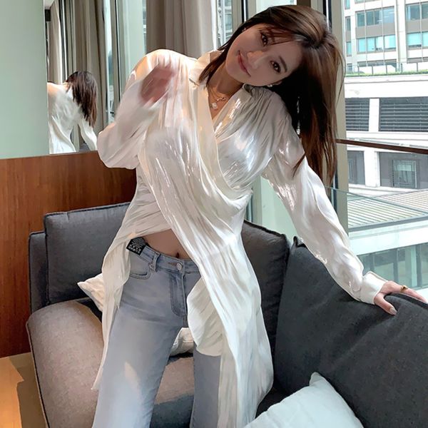 spring women fashion casual elegante solid color blouse v-neck long-sleeved white silk sun-proofed shirt 8y480 210510
spring women fashion casual elegante solid color blouse v-neck long-sleeved white silk sun-proofed shirt 8y480 210510