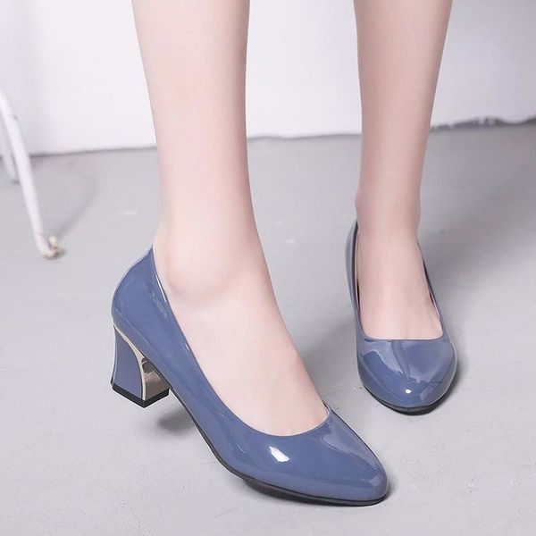 dress shoes fashion women woman pumps slip on shallow thick high heels work casual solid patent leather ladies, Black
dress shoes fashion women woman pumps slip on shallow thick high heels work casual solid patent leather ladies, Black