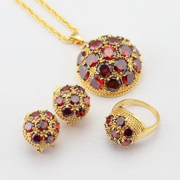 earrings & necklace wpaitkys red cubic zircon gold color jewelry sets for women hoop pendant rings gift box, Silver
earrings & necklace wpaitkys red cubic zircon gold color jewelry sets for women hoop pendant rings gift box, Silver